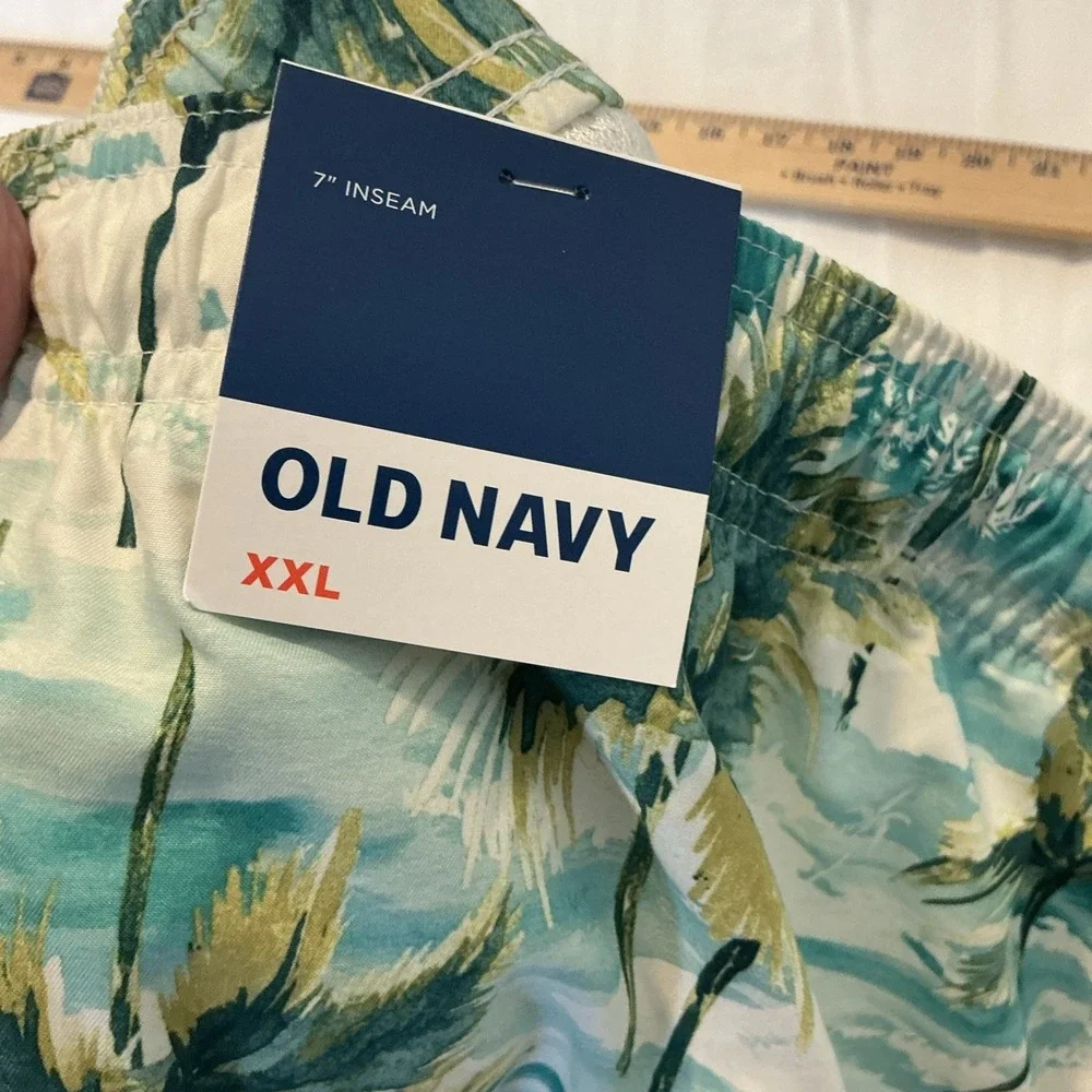 Old‎ Navy Swimming Trunks Shorts Elastic Waist Drawstring 2XL NWT